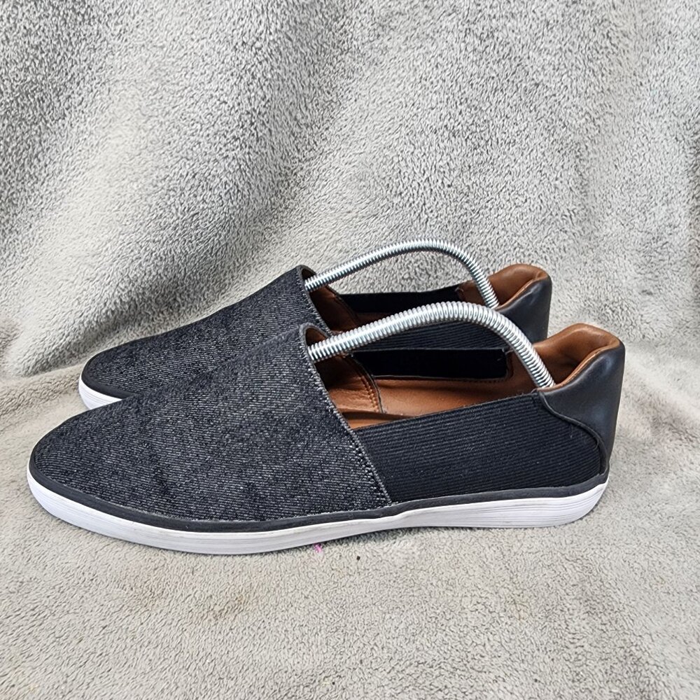 Seven 91 Shoes Mens 9.5 Black Canvas Casual Slip On Sneakers